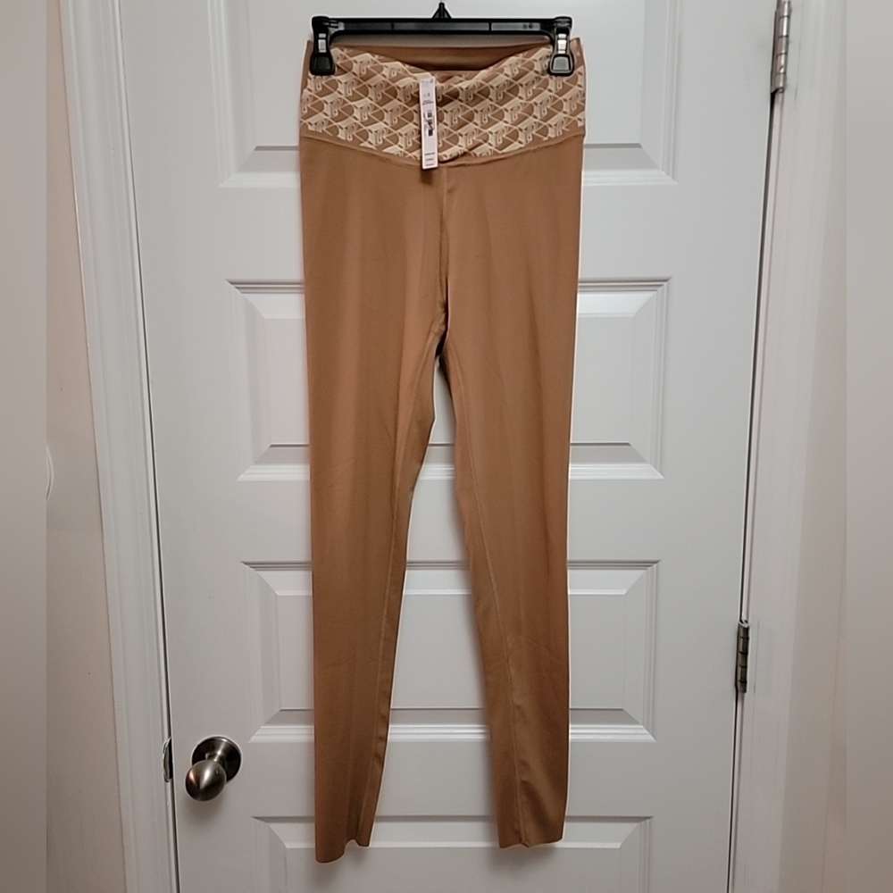 Women's Light Brown Logo Medium Compression Pants from PINK by Victoria's Secret